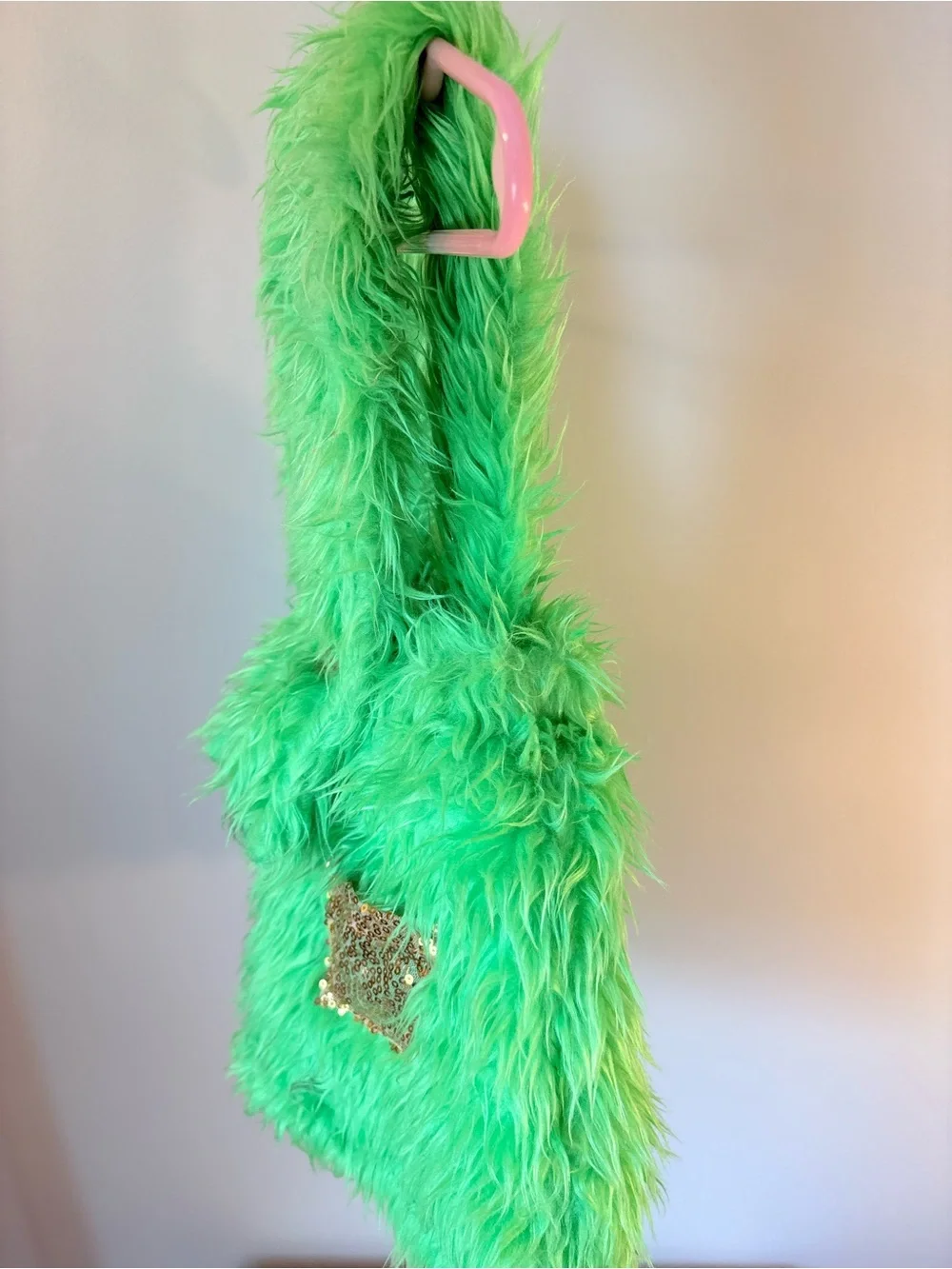 “The Grinch” Green Fuzzy Baby Jumper Dress Size 80 (12-18 months)